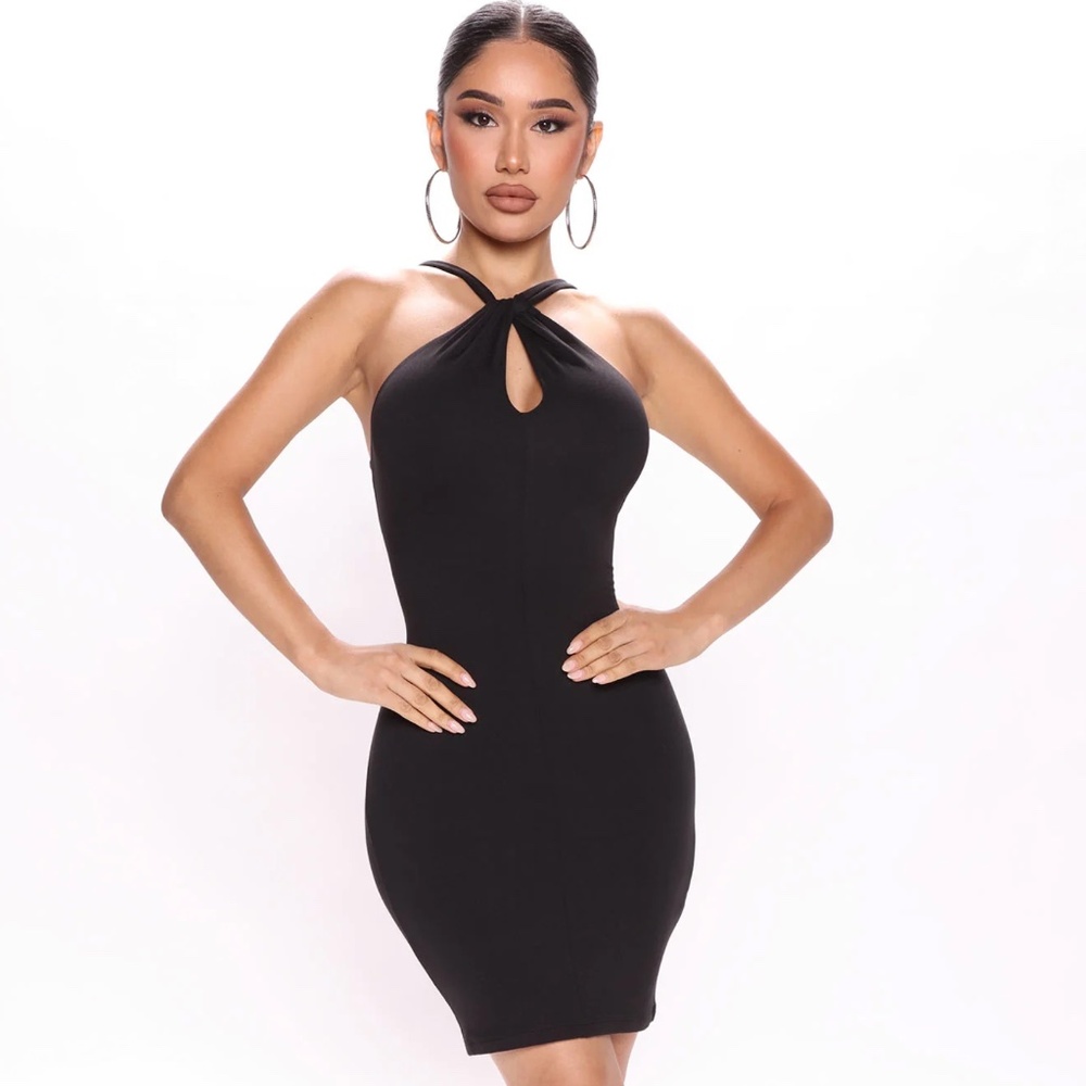 Gina Double Lined Mini Dress - Black